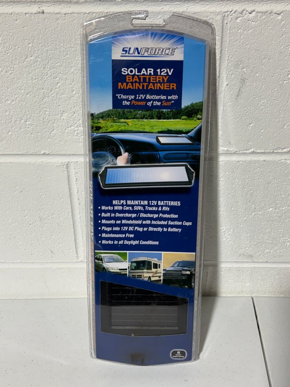 Sun Force 50012 12V Solar Battery Maintainer Auto Car Boat Motorcycle Charger
